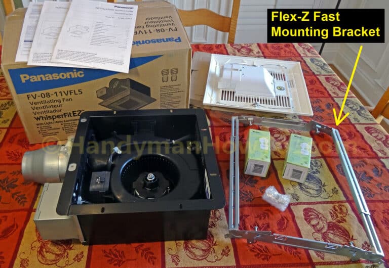 Panasonic WhisperFit EZ Fan with Light FV-08-11VFL5 Box Contents