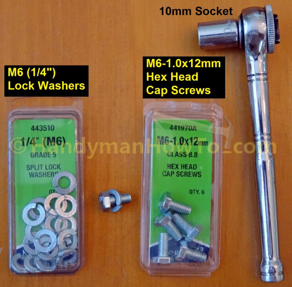 M6-1.0x12mm Hex Head Cap Screws and Washers