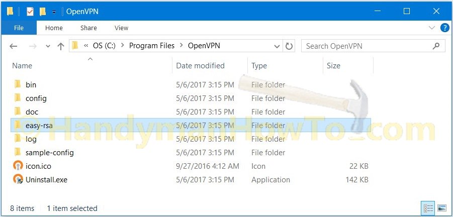 OpenVPN Easy RSA Scripts Folder