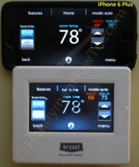 Bryant Evolution Connex WiFi Thermostat and iPhone App - Main Menu
